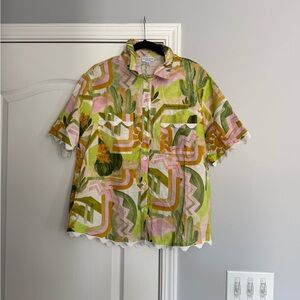 Colorful Button-Up Shirt with Abstract Print
